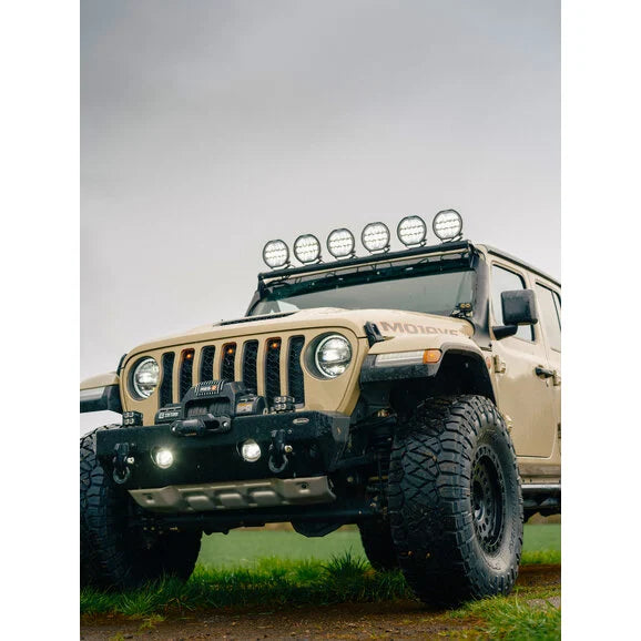 Load image into Gallery viewer, Quadratec STEALTH 7&quot; Round Eclipse Light Bar Kit for 18-24 Jeep Wrangler JL &amp; Gladiator JT
