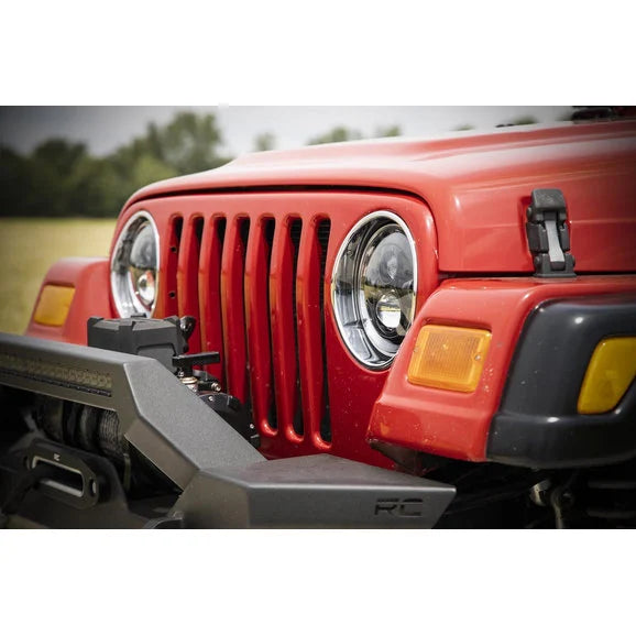 Load image into Gallery viewer, Rough Country RCH5000 7in LED Projector Headlights for 97-18 Jeep Wrangler TJ &amp; JK
