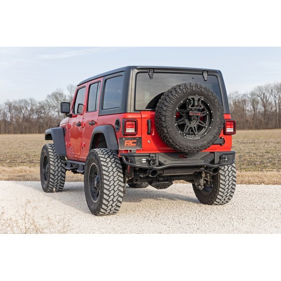 Load image into Gallery viewer, Rough Country 10648 Tubular Rear Bumper for 18-24 Jeep Wrangler JL
