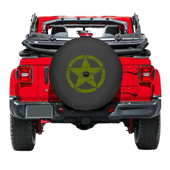 Load image into Gallery viewer, Boomerang Enterprises Distressed Star Logo Tire Cover for 18-20 Jeep Wrangler JL
