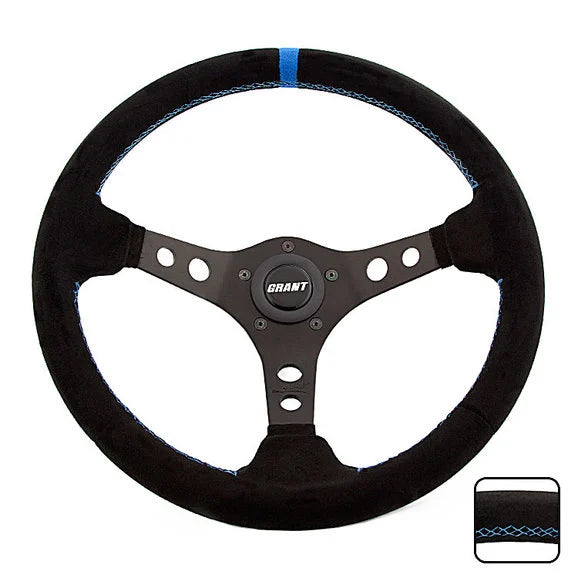 Load image into Gallery viewer, Grant Products Racing Edition Steering Wheel in Lightweight Aluminum with Ultra Suede Grip &amp; Top Stripe
