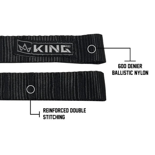 King 4WD 16010001 Heavy Duty Adjustable Door Strap Pair for 76-24 Jeep Vehicles