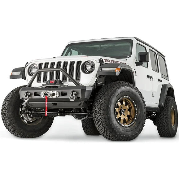 Load image into Gallery viewer, WARN 101330 Elite Series Stubby Front Bumper with Grille Guard for 18-24 Jeep Wrangler JL &amp; Gladiator JT
