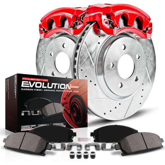 Power Stop KC2221 Rear Z23 Evolution Sport Performance 1-Click Brake Kit with Calipers for 05-10 Jeep Grand Cherokee WK & Commander XK