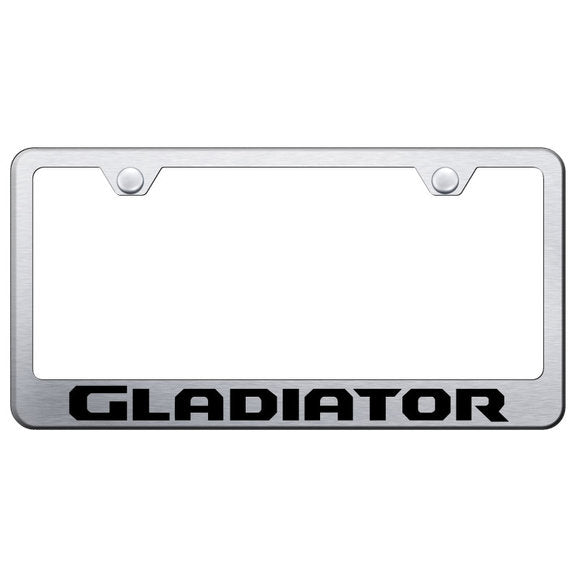 Load image into Gallery viewer, Automotive Gold Laser Etched Stainless Gladiator License Plate Frame
