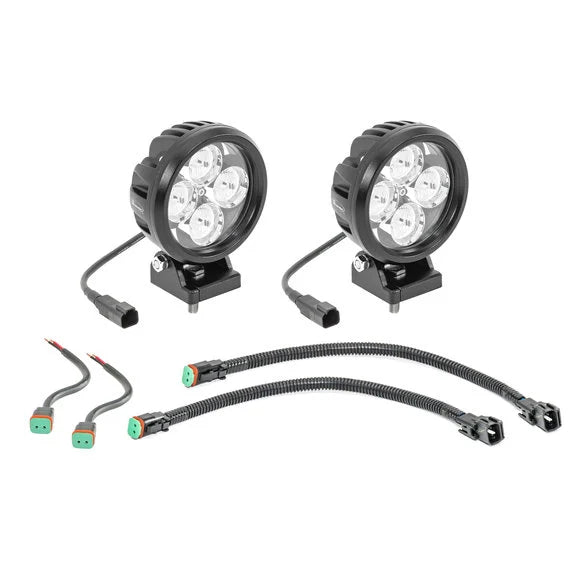 Load image into Gallery viewer, Quadratec Hi Performance 4&quot; Round LED Light Kit for 97-06 Jeep Wrangler TJ &amp; Unlimited
