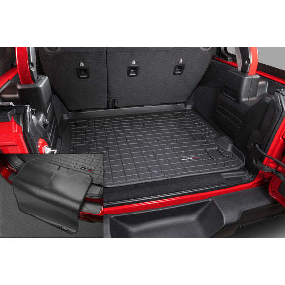 Load image into Gallery viewer, WeatherTech Rear Cargo Liner in Black for 18-24 Jeep Wrangler JL Unlimited with Leather Seats
