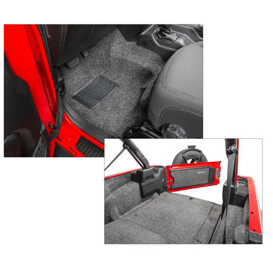 Bedrug Premium Carpeted Front & Rear Floor Liner Kit for 18-24 Jeep Wrangler JL Unlimited