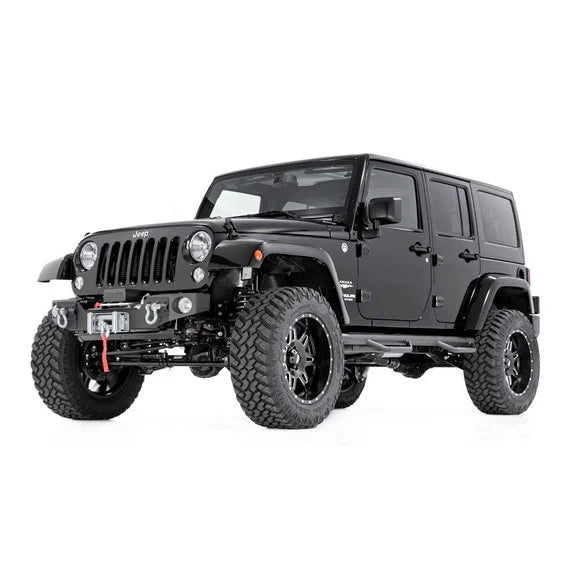 Load image into Gallery viewer, Rough Country Hybrid Stubby Front Winch Bumper for 07-18 Jeep Wrangler JK
