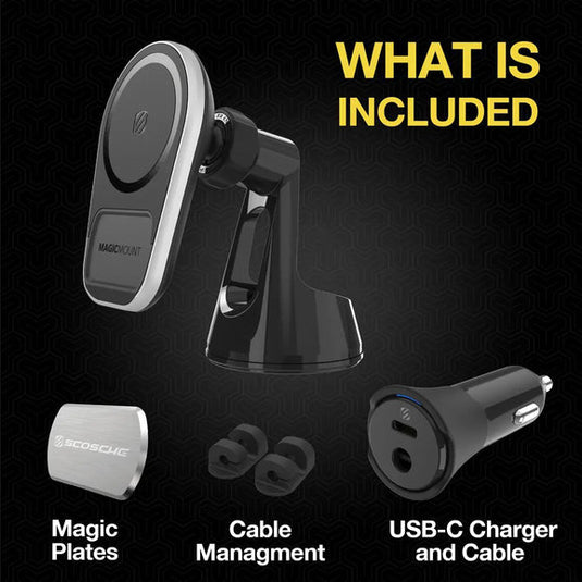 Scosche MagicMount Pro Charge5 Mobile Device Mount for Dash and Window