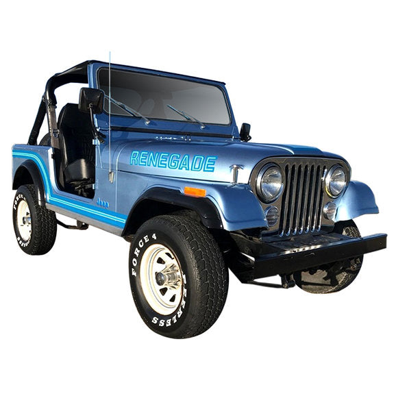 Load image into Gallery viewer, Phoenix Graphix Renegade Vinyl Hood Graphics Kit for 85-86 Jeep CJ7 Renegade
