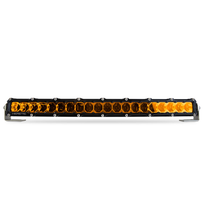 studio shot of a 20 inch LED amber light bar