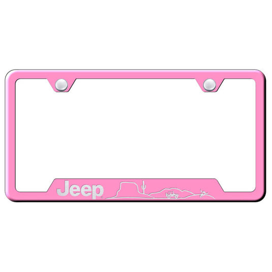 Automotive Gold Laser Etched Stainless Jeep Desert License Plate Frame