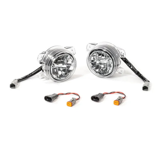 Quadratec LED Fog Lights Kit for 07-18 Jeep Wrangler JK & 18-24 Wrangler JL Sahara or Rubicon with Plastic Bumper