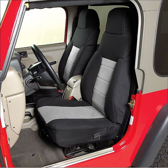 Load image into Gallery viewer, Rugged Ridge Fabric Custom-Fit Front Seat Covers for 03-06 Jeep Wrangler TJ &amp; Unlimited
