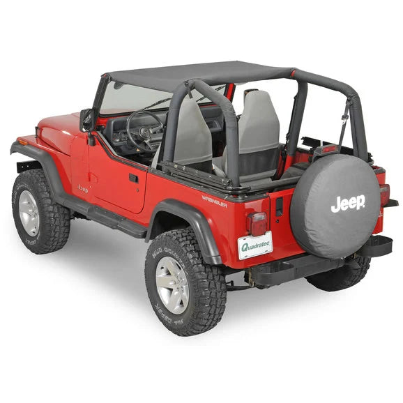 Load image into Gallery viewer, QuadraTop 13814-15 Bimini Top in Black Denim for 87-91 Jeep Wrangler YJ
