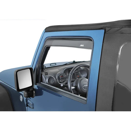 AVS 192328 In-Channel Ventvisor in Smoke for 07-18 Jeep Wrangler JK 2 Door with Full-Framed Doors