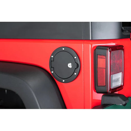 TACTIK Hood Latch & Billet Aluminum Fuel Door Kit for 07-18 Jeep Wrangler JK