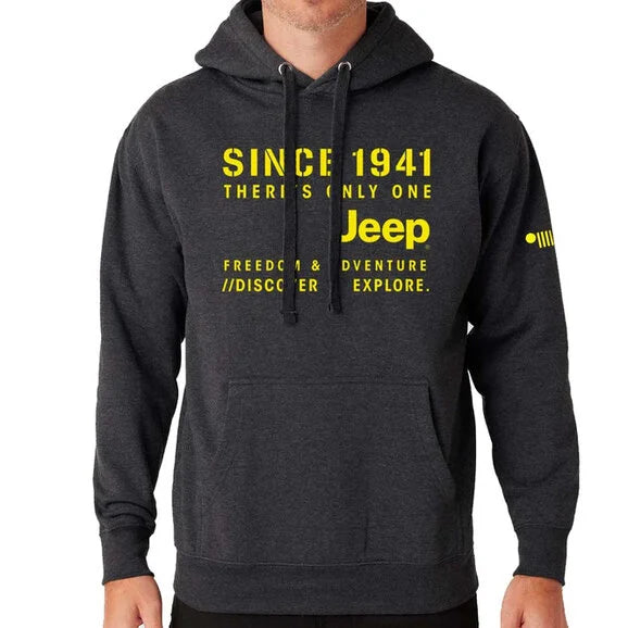 Load image into Gallery viewer, Jeep Merchandise Men&#39;s Jeep Stencil Hoodie in Charcoal
