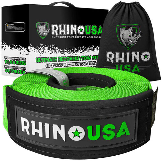 Rhino USA 3" Ultimate Recovery Tow Strap