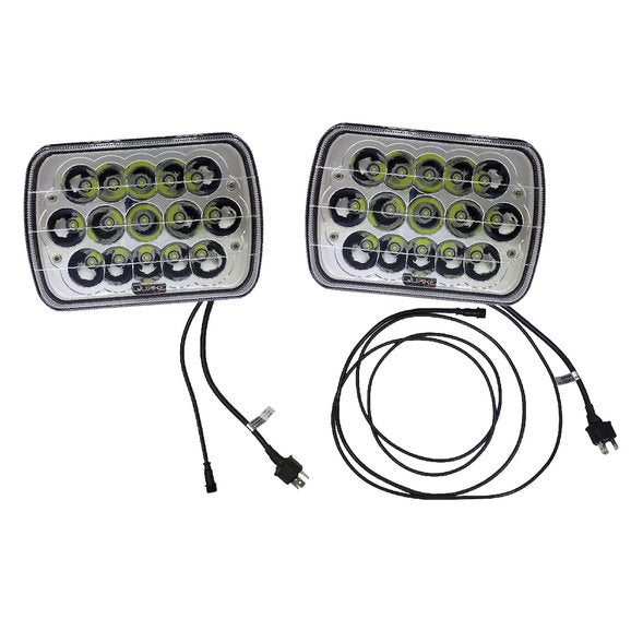 Load image into Gallery viewer, Quake LED QTE751 Tempest Series RGB 39W 5x7&quot; LED Headlight Kit for 84-01 Jeep Wrangler YJ, Cherokee XJ &amp; Comanche MJ
