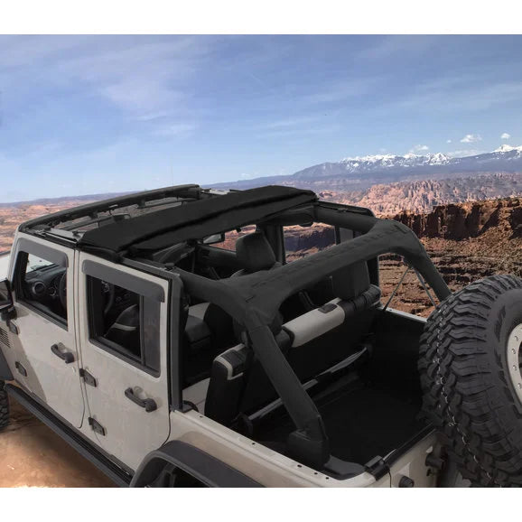 Load image into Gallery viewer, Bushwacker 14935 Trail Armor Twill Fast Back Soft Top for 07-18 Jeep Wrangler JK 2 Door
