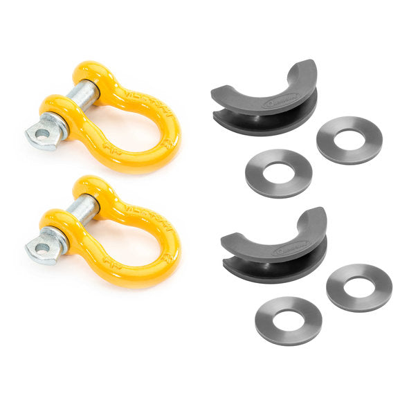 Load image into Gallery viewer, Quadratec 3/4&quot; D-Ring Shackle Pair with Black D-ring Isolator Kit
