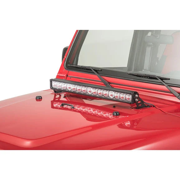 Load image into Gallery viewer, Quadratec J3 Light Bar Hood Mount Brackets for 97-06 Jeep Wrangler TJ &amp; Unlimited
