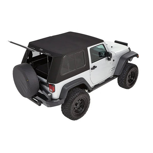 Bestop 5446217 Jeep Logo Trektop Pro Soft Top in Black Twill for 07-18 Jeep Wrangler JK 2-Door