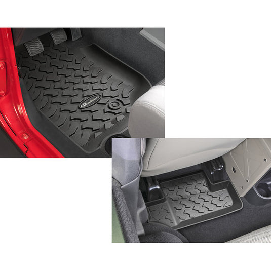 Quadratec Ultimate All Weather Front & Rear Floor Liners for 07-13 Jeep Wrangler JK 2 Door