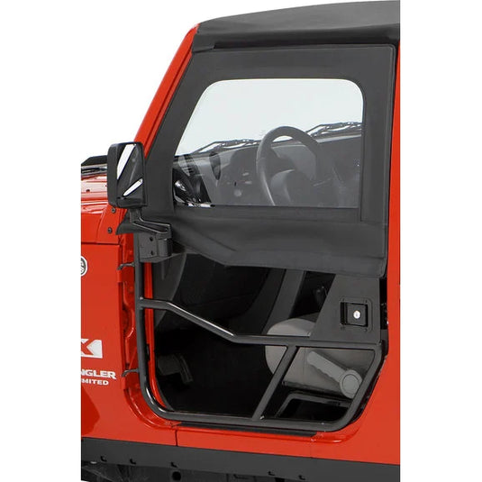 Bestop 51805-17 Front Element Upper Doors In Black Twill for 07-18 Jeep Wrangler JK and JK Unlimited