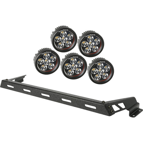 Load image into Gallery viewer, Rugged Ridge Hood Mount Light Bar Kit with Round LED Lights for 07-18 Jeep Wrangler JK
