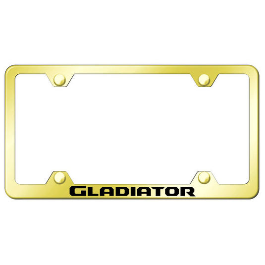 Automotive Gold Laser Etched Stainless Gladiator License Plate Frame