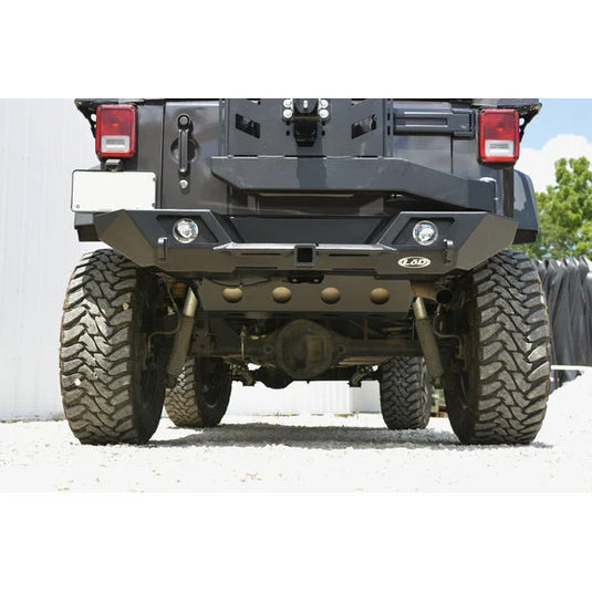 LoD Offroad JSP0721 Destroyer Rear Muffler Skid Plate for 07-18 Jeep Wrangler JK