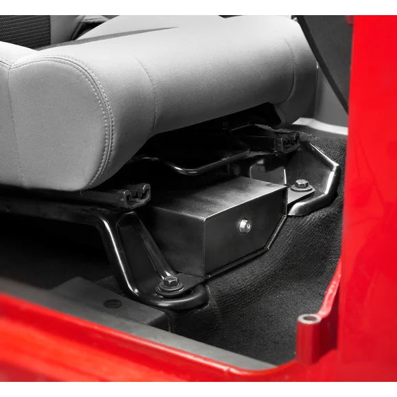 Bestop 42642-01 Locking Under Seat Storage Box in Textured Black for 07-10 Jeep Wrangler & 07-18 Wrangler Unlimited JK Passenger Side