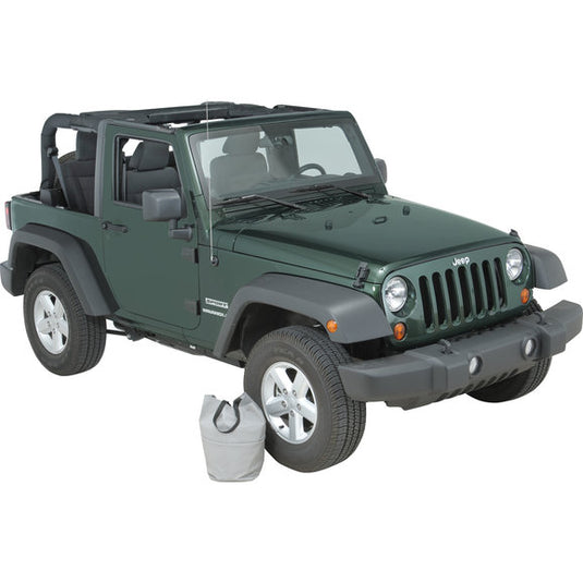 Vertically Driven Products 501162 Full Monty Cab Cover with Half Door Ears in Gray for 07-18 Jeep Wrangler JK 2 Door