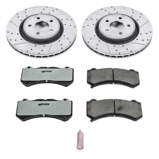 Power Stop K5957-26 Front Z26 Street Warrior Performance Brake Kit for 12-18 Grand Cherokee WK