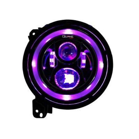 Load image into Gallery viewer, Quake LED QTE1039 RGB 9&quot; LED Headlights with DRL Halo, and Sequential Turns for 18-24 Jeep Wrangler JL &amp; 2024 Gladiator JT
