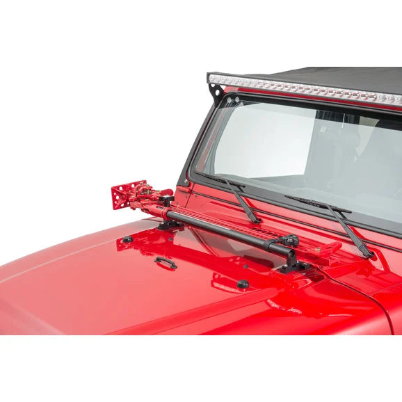 Load image into Gallery viewer, Hi-Lift Jack All-Cast Iron 48&quot; Red Jack with Jack Hood Mount &amp; Hood Mount Lock for 97-06 TJ &amp; Unlimited
