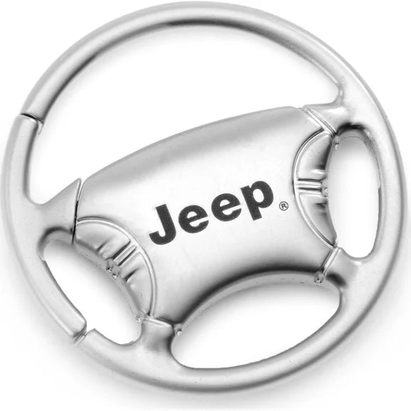 Automotive Gold KCWJEE Steering Wheel Jeep Logo Keychain