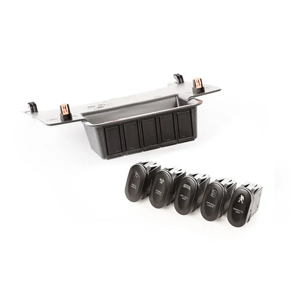 Load image into Gallery viewer, Rugged Ridge 17235.73 Etched Lower 5 Switch Panel Kit for 11-18 Jeep Wrangler JK
