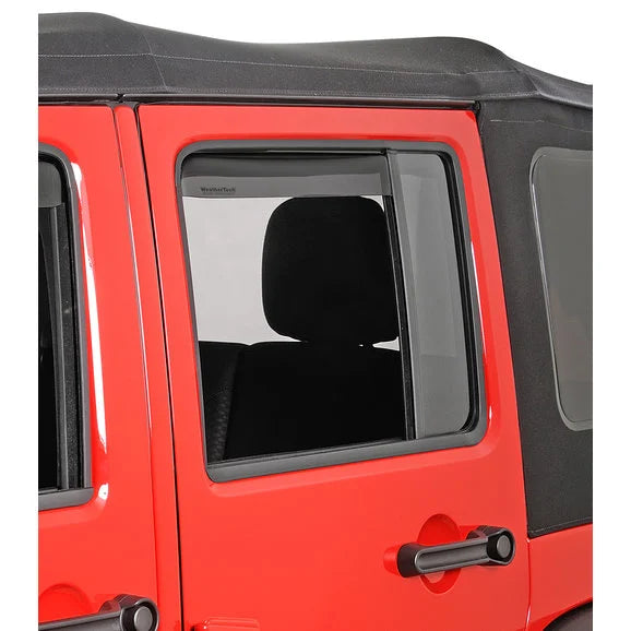 WeatherTech 81443 Rear Side Window Deflectors in Dark Smoke for 07-12 Jeep Wrangler Unlimited JK