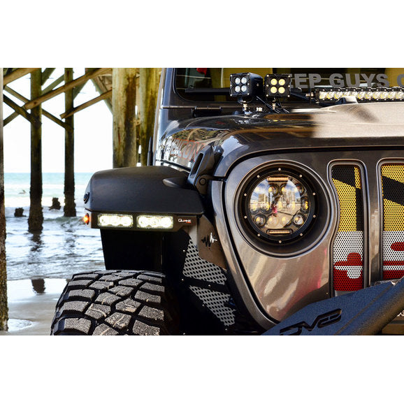 Load image into Gallery viewer, Quake LED QTE991 9.5&quot; x 1.5&quot; Fender Chop Kit w/ DRL Switchback Turn Signal &amp; Amber Side Marker Light for 18-20 Jeep Wrangler JL &amp; Gladiator JT (Rubicon only)
