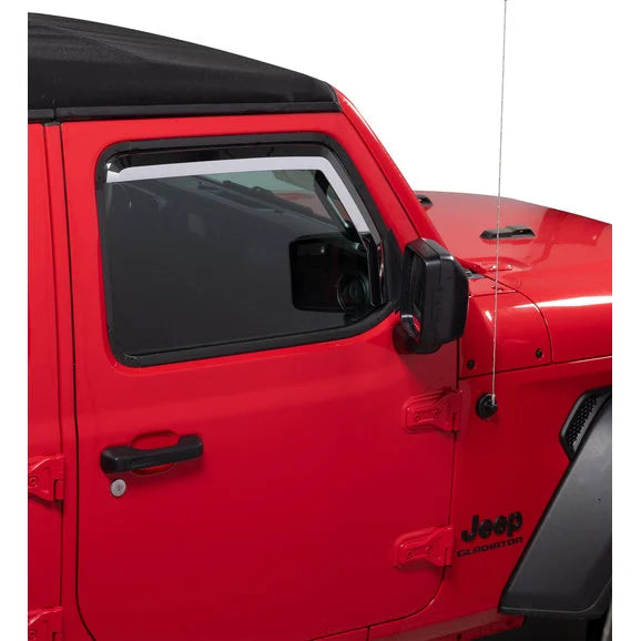 Putco Element Chrome Window Visors for 18-21 Jeep Wrangler JL & Gladiator JT