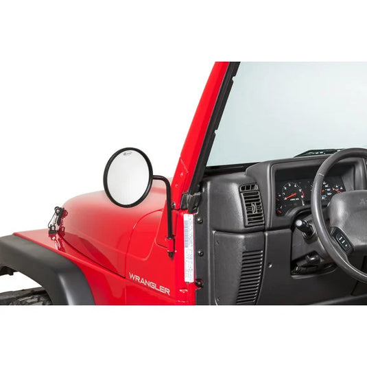 Quadratec Adventure Mirrors with Round Head for 76-24 Jeep Wrangler JL, JK, TJ, YJ, CJ & Gladiator JT