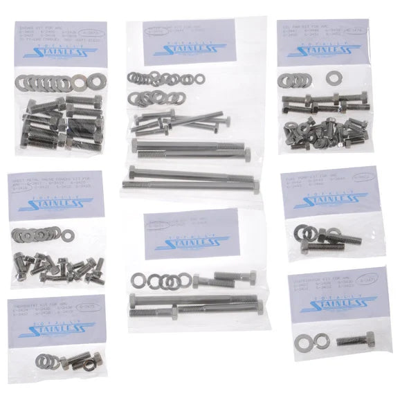 Totally Stainless 6-3470 Hex Head Engine Bolt Kit for 72-81 CJ-5, CJ-6 & CJ-7 with 304c.i. AMC Engine & Plastic Valve Cover