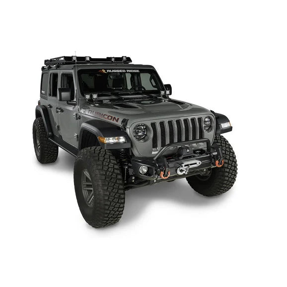 Load image into Gallery viewer, Rugged Ridge 11549.03 Arcus Front Bumper Overrider for 18-24 Jeep Wrangler JL &amp; Gladiator JT
