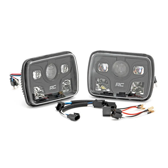 Load image into Gallery viewer, Rough Country RCH5200 5x7in LED Projector Headlights for 87-95 Jeep Wrangler YJ &amp; Cherokee XJ
