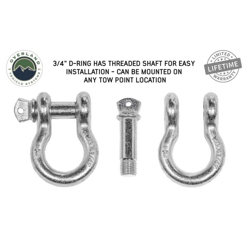 Load image into Gallery viewer, Recovery Shackle D-Ring 3/4&quot; 4.75 Ton Zinc - Sold In Pairs
