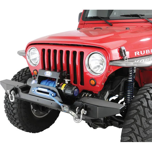 HyLine OffRoad 250100110 Front Winch Bumper in Textured Black Powder Coat for 87-06 Jeep Wrangler YJ, TJ & Unlimited